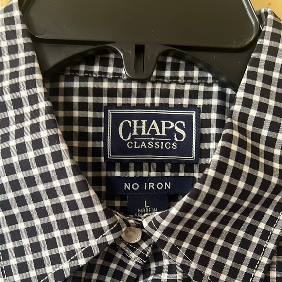 Chaps Black and White Casual Button Down Shirt - Picture 2 of 6